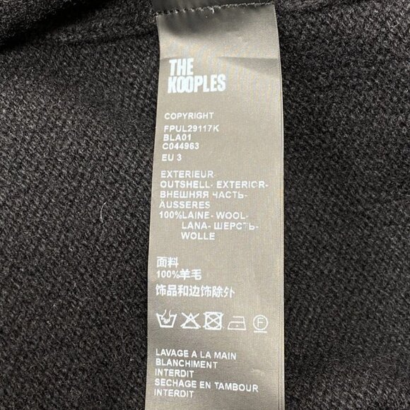 NEW THE KOOPLES Women's Funnel Neck Wool Sweater – Black – Size L – NWT - Picture 9 of 9